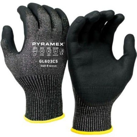 PYRAMEX Nitrile Micro-Foam Dipped Glove, Size Medium, GL603 Series - Pkg Qty 12 GL603C5M
